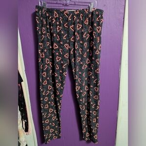 Full Circle Trends Grey Candy Cane Heart Pattern Leggings 3X 22 24
